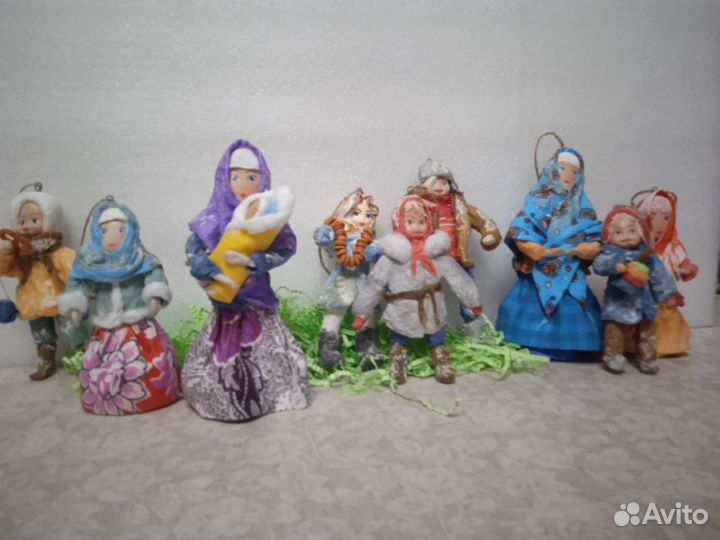 Ватные елочные игрушки