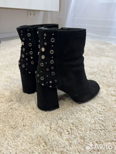 Ботильоны зимние натуральная замша