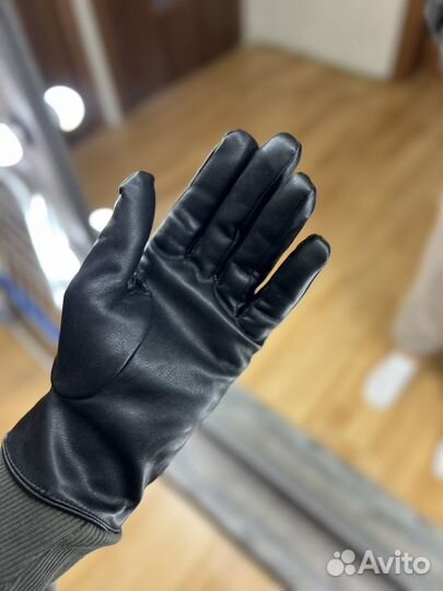 Перчатки женские кожаные новые s