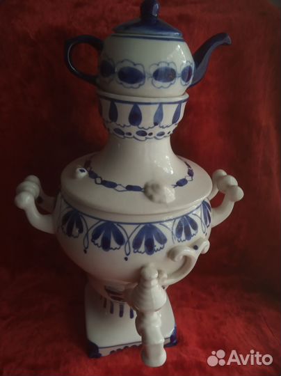 Самовар. Гжель. Фарфор. СССР