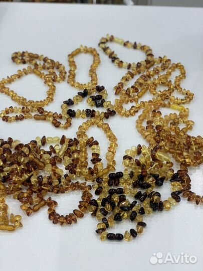 Бусы янтарь