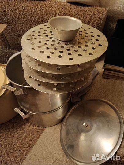 Мантоварка алюминиевая, манты-казан, СССР