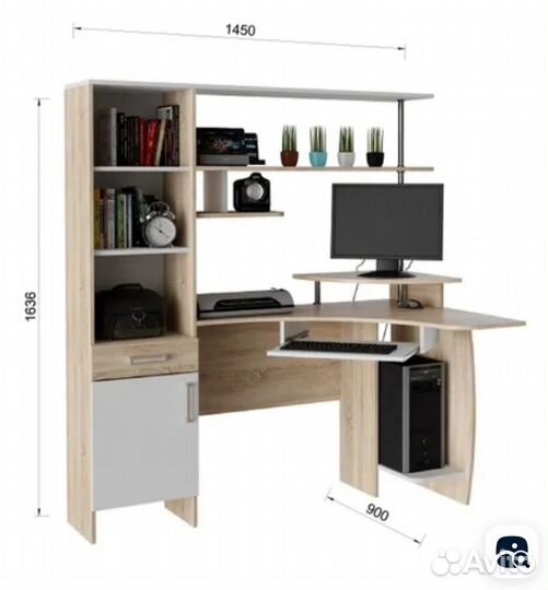 Стол компьютерный угловой с полками