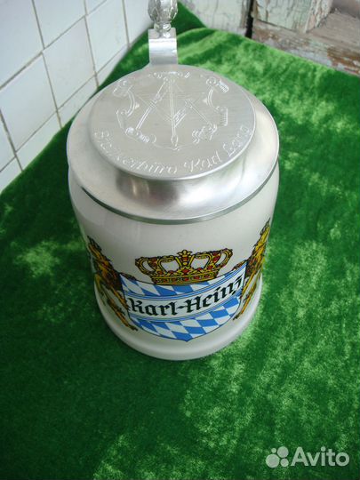 Старинная Пивная Кружка Олово Германия Масонская