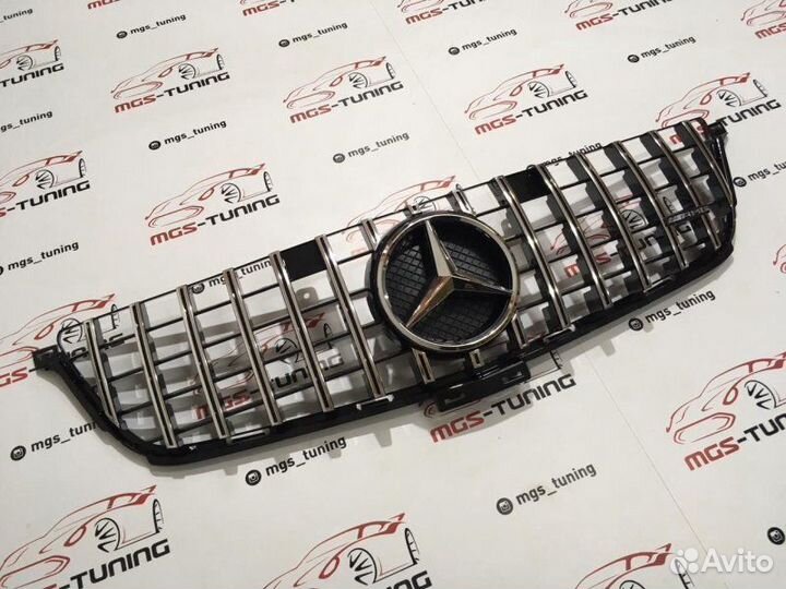 Решетка на Mercedes ML w166 GT Chrome + AMG лого