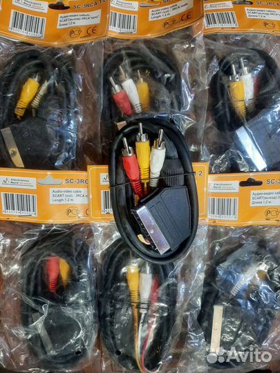 Кабель scart-3хrca(тюльпаны)