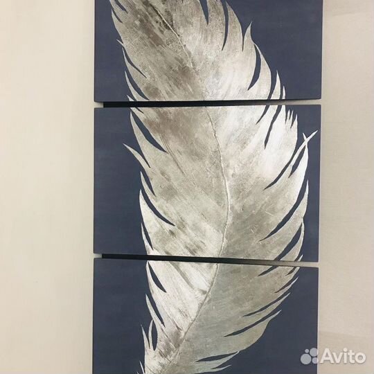 Интерьерная картина «Перо» большая 60*120 см