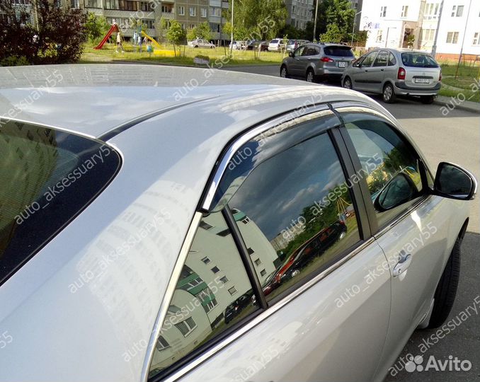 Ветровики Toyota Camry 40 2006 - 2011 нержавейка