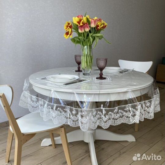 Силиконовая скатерть с кружевом