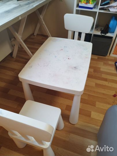 Детский стол и стул маммут IKEA