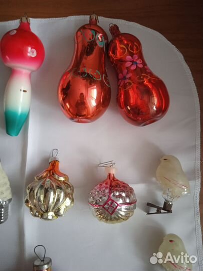 Елочные игрушки СССР Часы, Домики