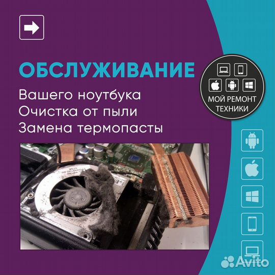 Экспресс Чистка ноутбука, замена термопасты 1-3 ча