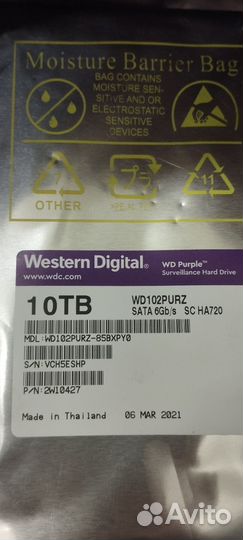 Жесткий диск hdd 10 TB Western digital purple