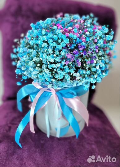 Цветная гипсофила в коробке Челны