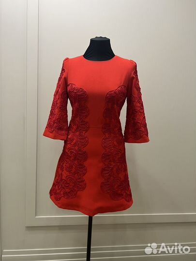 Вечернее платье красное короткое DG р42