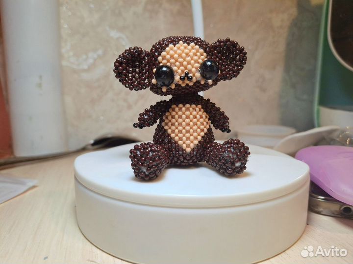 Чебурашка из бисера. Амигуруми. Фигурка