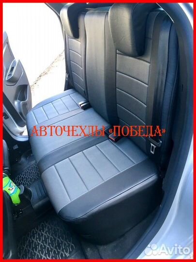 Чехлы LADA Xray из экокожи чёрно-серые Классика