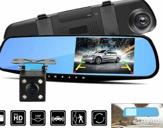 Видеорегистратор-зеркало с камерой з.в