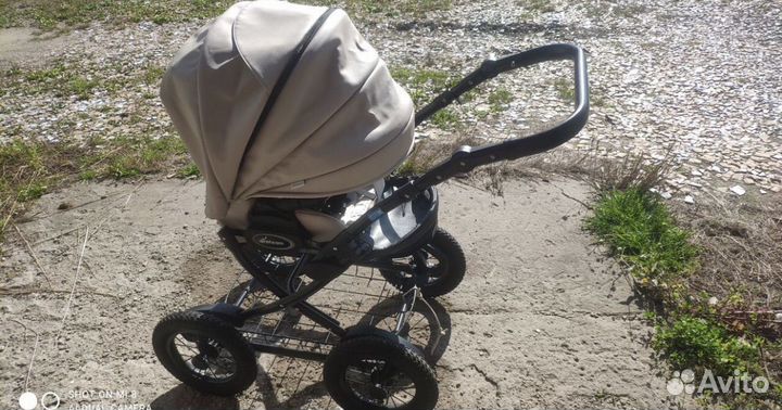Коляска 2 в 1 aroteam cocoline бежевая экокожа