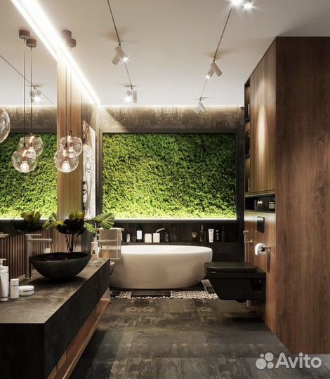 Панно из стабилизированного мха озеленение