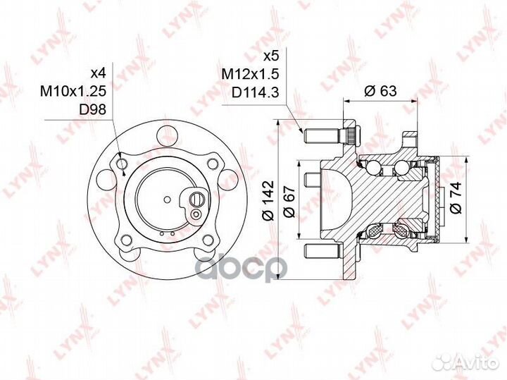 WH-1214 Ступица lynxauto WH-1214 lynxauto