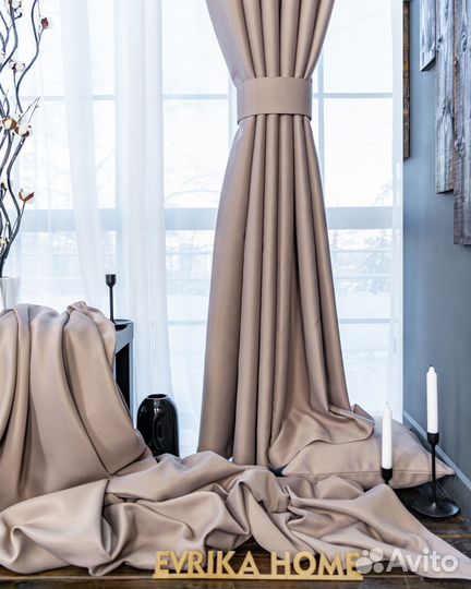 Шторы блэкаут амадео дымчато-розовый новые пошив