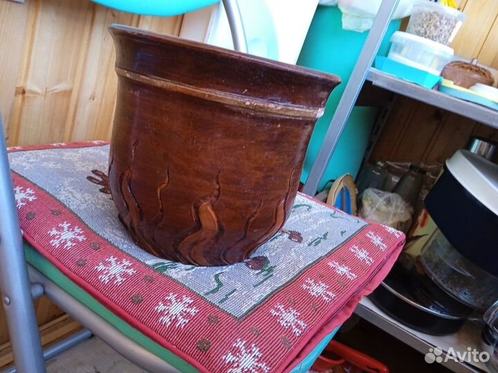 Горшки керамические для цветов, разные:4 штуки