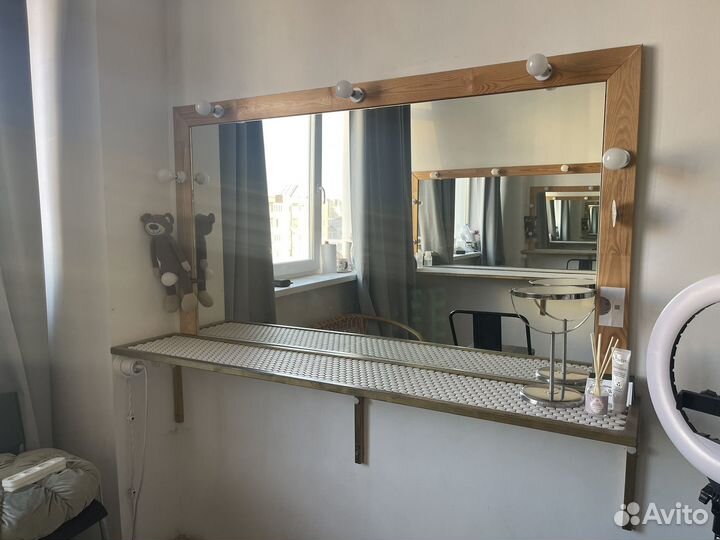 Гримерное зеркало с лампочками бу