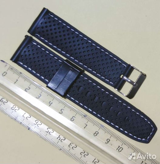 Ремешок для часов 22 мм силиконовый чёрный