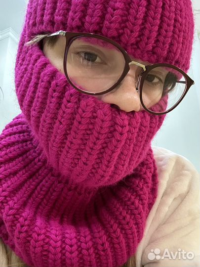Балаклава вязаная женская новая 70 проц шерсть