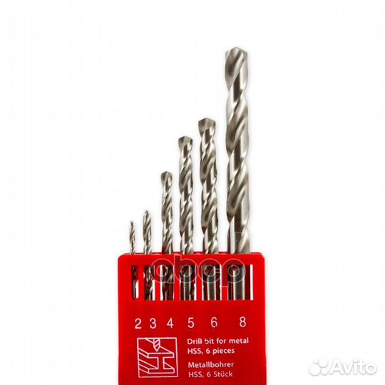 Набор сверл по металлу 6 шт. (d 2,3,4,5,6,8 мм)