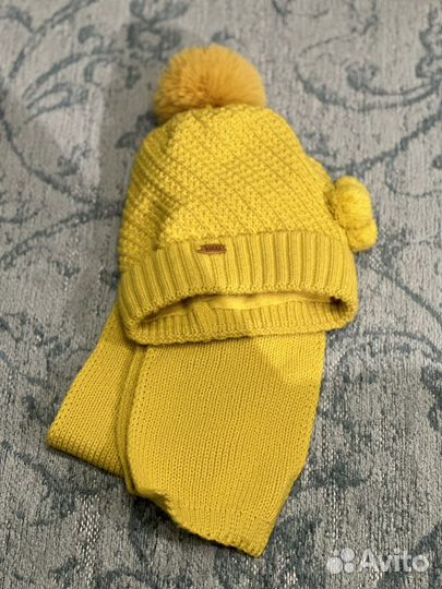 Комплект шапка, шарф на девочку 6-8 лет