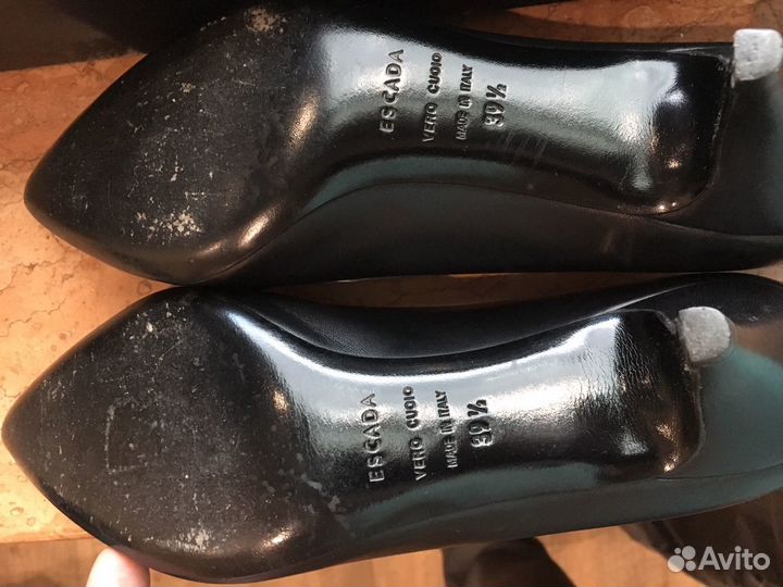 Чёрные кожаные туфли Escada, 39.5, Италия