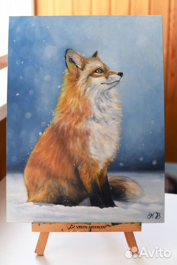 Картина маслом Портрет лисы в снегу