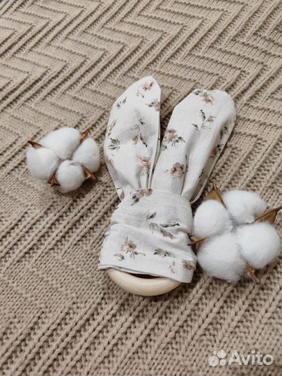 Грызунок ушки, погремушка, игрушка шуршалка