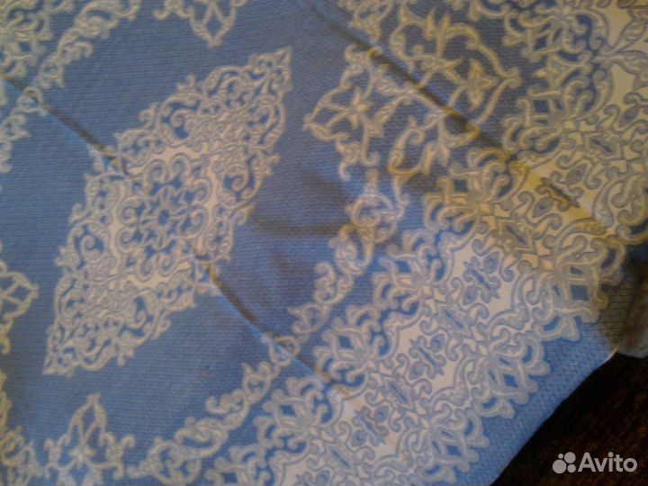 Жаккардовое голубое одеяло советское