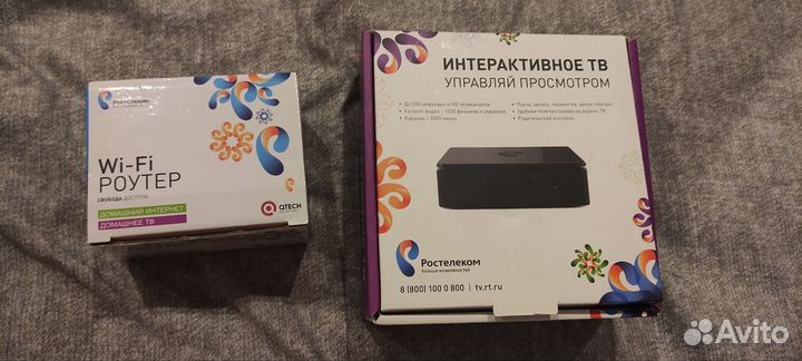 Комплект Ростелеком приставка и роутер