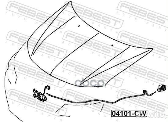 Трос привода открывания замка капота 04101CW
