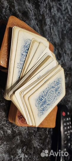 Карты игральные винтажные в кожаном футляре (54)