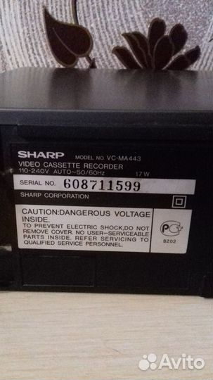 Видеомагнитофон sharp vc -мa 443