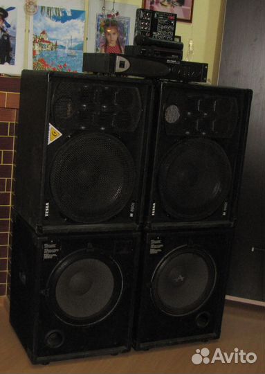 Колонки 2160-4320W 15Pro Усилитель Микшер Микрофон