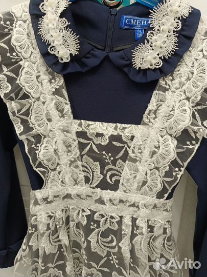 Белый школьный фартук