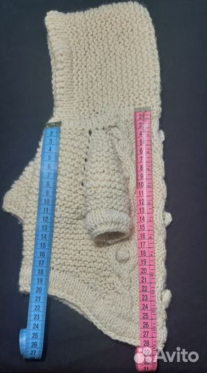 Вязаный свитер худи для собачки, S