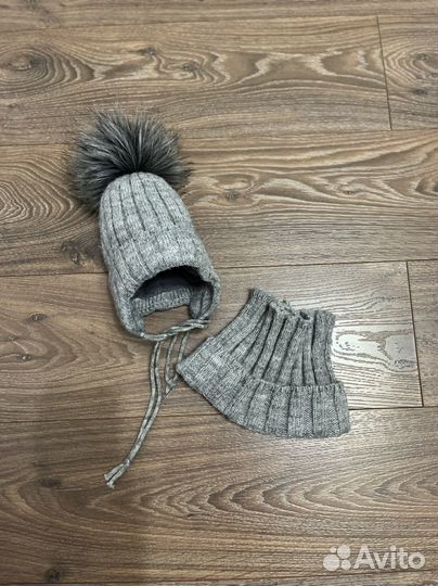 Детская шапка +снуд