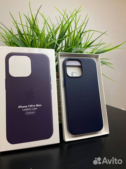 Кожаный чехол для iPhone 13 pro max MagSafe Leathe
