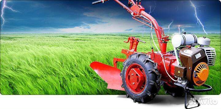 Вспашка земли мотоблоком