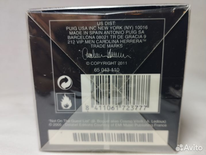 Carolina herrera 212 vip men nyc 50 ml