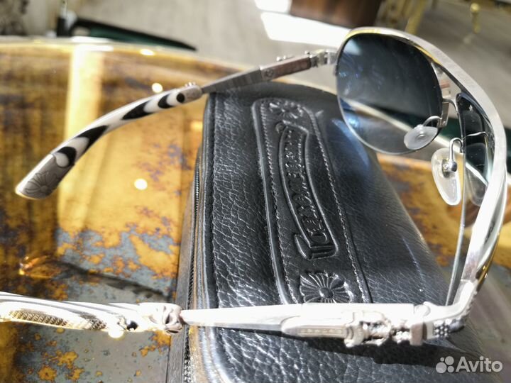 Chrome Hearts очки серебро и земляничное дерево