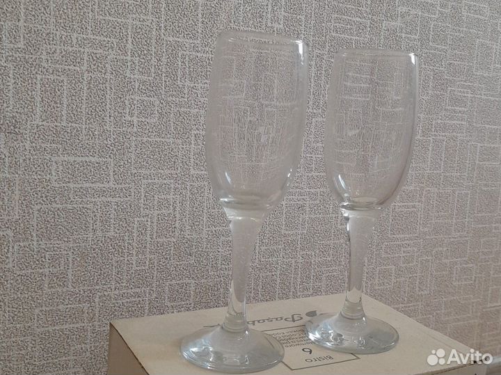 Бокалы стеклянные 6 штук
