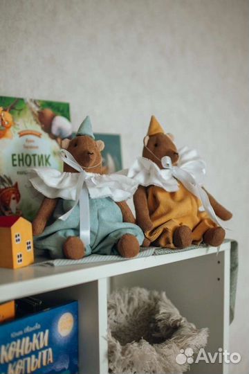 Мишка циркач / интерьерная игрушка ручной работы